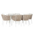 Set 7 de alumnio y poliéster beige