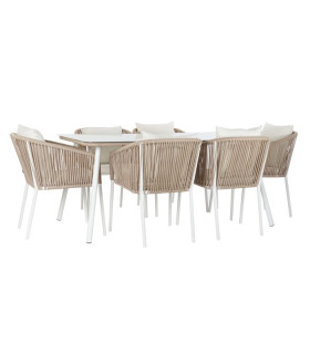 Set 7 de alumnio y poliéster beige