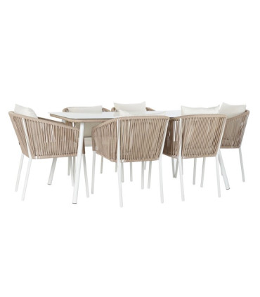 Set 7 de alumnio y poliéster beige