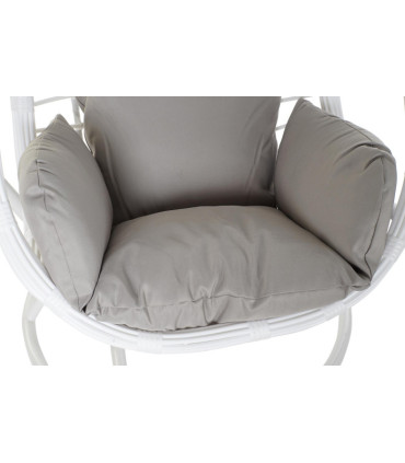 Sillón colgante ratan blanco