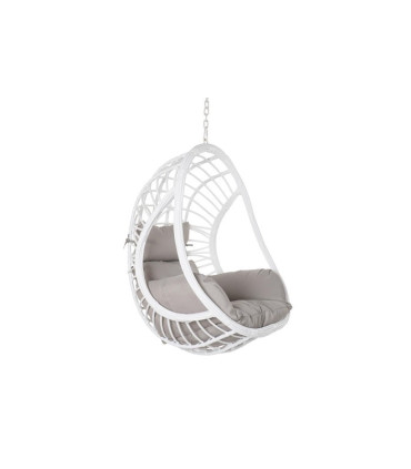 Sillón colgante ratan blanco