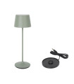 LAMPARA REDONDA VERDE Y CARGADOR LUZERNE7.5x25cm