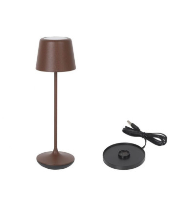 LAMPARA REDONDA CORTEN Y CARGADOR LUZERNE7.5x25c