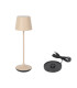 LAMPARA REDONDA BEIGE Y CARGADOR LUZERNE7.5x25cm
