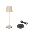 LAMPARA REDONDA BEIGE Y CARGADOR LUZERNE 11x36cm