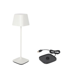 LAMPARA REDONDA BLANCA Y CARGADOR LUZERNE 6x20cm