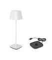 LAMPARA REDONDA BLANCA Y CARGADOR LUZERNE 6x20cm