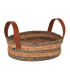 CESTA YUTE C/ASA PIEL 25x18x8cm