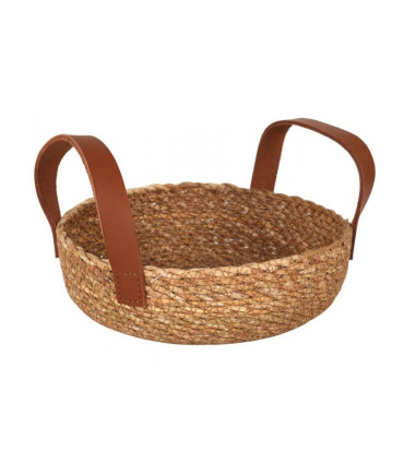 CESTA SEAGRASS C/ASA PIEL 20x7cm