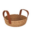 CESTA SEAGRASS C/ASA PIEL 20x7cm