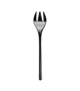 Mini tenedor reutlizable PS negro 10 cm