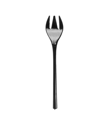 Mini tenedor reutlizable PS negro 10 cm