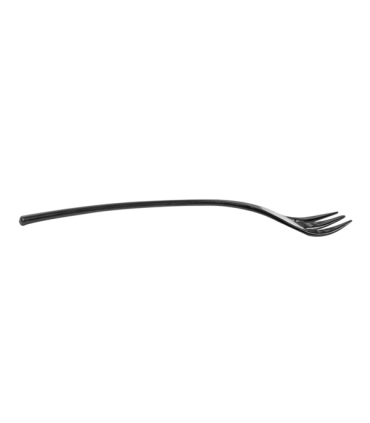 Mini tenedor reutlizable PS negro 10 cm