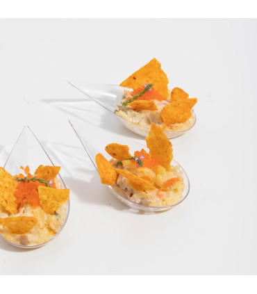 Cuchara lagrima finger food transparente
