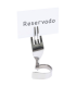 Soportes sobremesa tenedor plateado