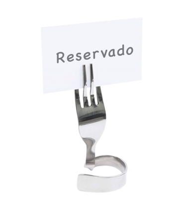 Soportes sobremesa tenedor plateado