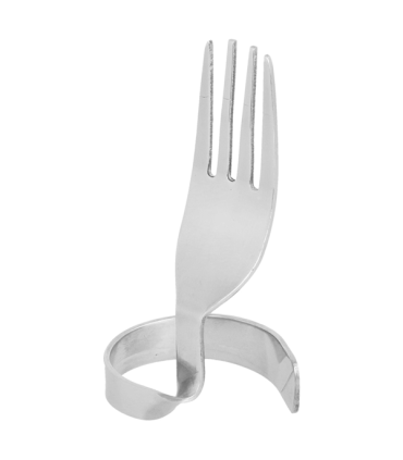 Soportes sobremesa tenedor plateado