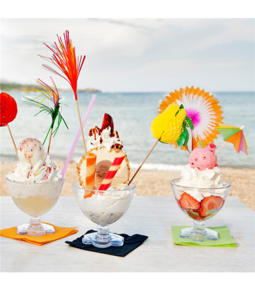 Pack adornos helado " frutas" surtido madera