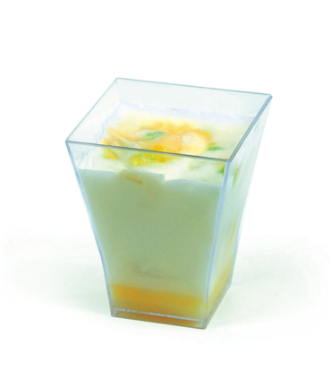 Recipientes tapas " bouquet" verde agua PS 60ML