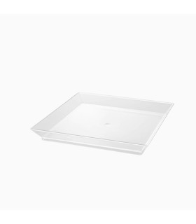 Plato cuadrado transparente