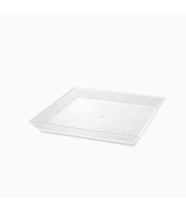 Plato cuadrado transparente
