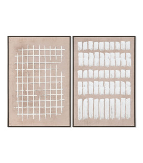 Set de dos cuadros abstractos 83x4,5x123 cm