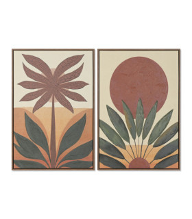 Set 2 lienzos palmeras 63x4,5x93 cm