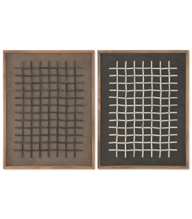 Set 2 cuadros 3D madera de pino 62x4x82 cm