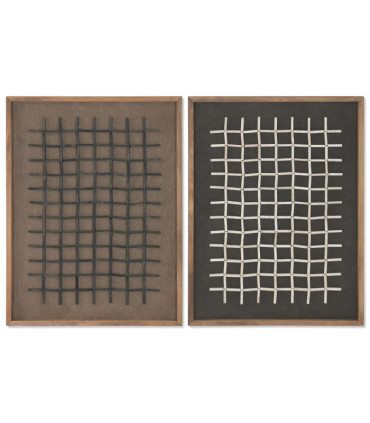Set 2 cuadros 3D madera de pino 62x4x82 cm