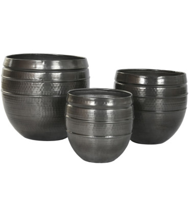 Set de 3 maceteros aluminio