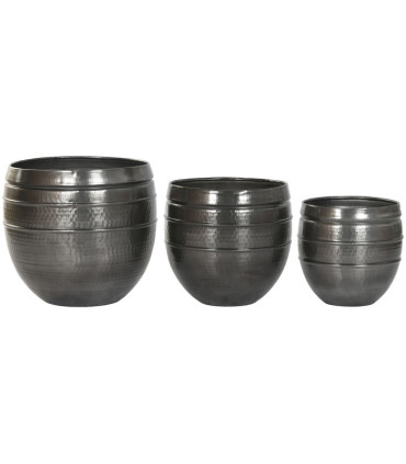 Set de 3 maceteros aluminio
