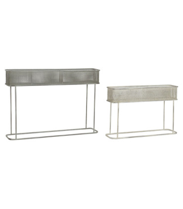 Set de 2 maceteros metálico envejecido