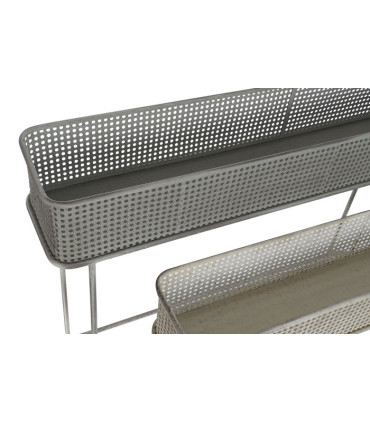 Set de 2 maceteros metálico envejecido