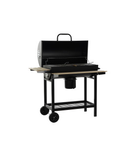 BARBACOA ACERO MADERA 108X71X103 NEGRO