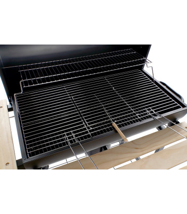 BARBACOA ACERO MADERA 108X71X103 NEGRO