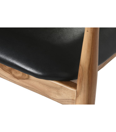 SILLA TECA PIEL NEGRO 58X60X75 CM