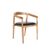 SILLA TECA PIEL NEGRO 58X60X75 CM