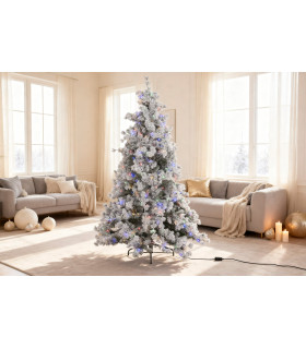 Árbol navidad led 130x130x210 cm nevado