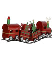 Tren metal Navidad 133x24x52 rojo