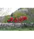 Tren metal Navidad 133x24x52 rojo