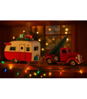 Vehículo decoración Navidad 73x19x28,5 cm
