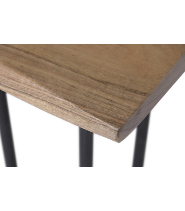 MESA COMEDOR ACACIA METAL 140X90,5X76 MARRON