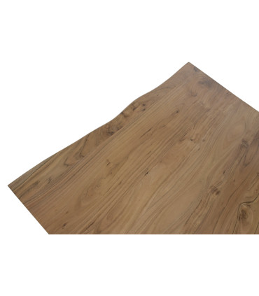 MESA COMEDOR ACACIA METAL 140X90,5X76 MARRON