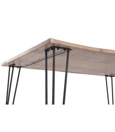 MESA COMEDOR ACACIA METAL 140X90,5X76 MARRON
