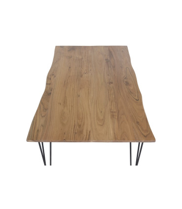MESA COMEDOR ACACIA METAL 140X90,5X76 MARRON