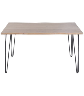 MESA COMEDOR ACACIA METAL 140X90,5X76 MARRON