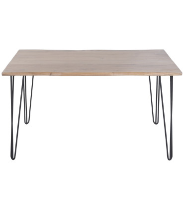 MESA COMEDOR ACACIA METAL 140X90,5X76 MARRON